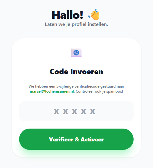 Verificatiecode invoeren
